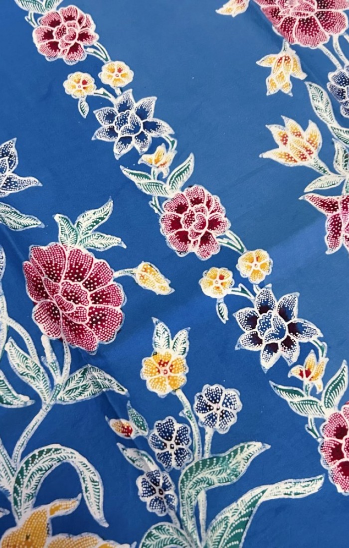 Butterflies among the Flowers Stalks - Sky Blue