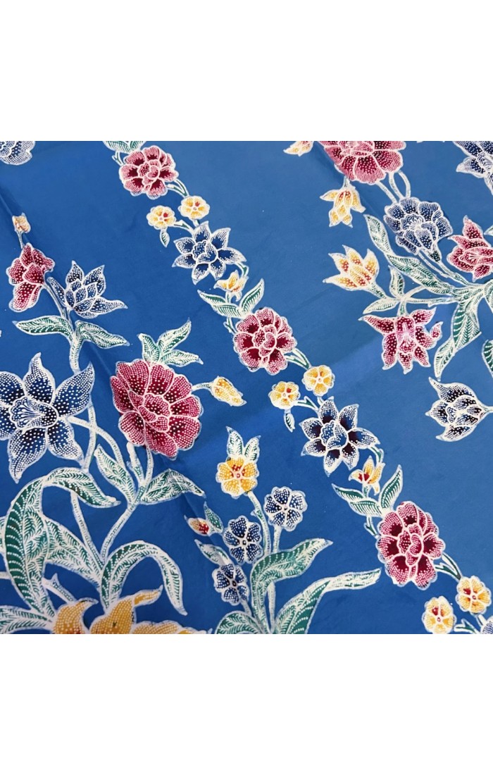 Butterflies among the Flowers Stalks - Sky Blue