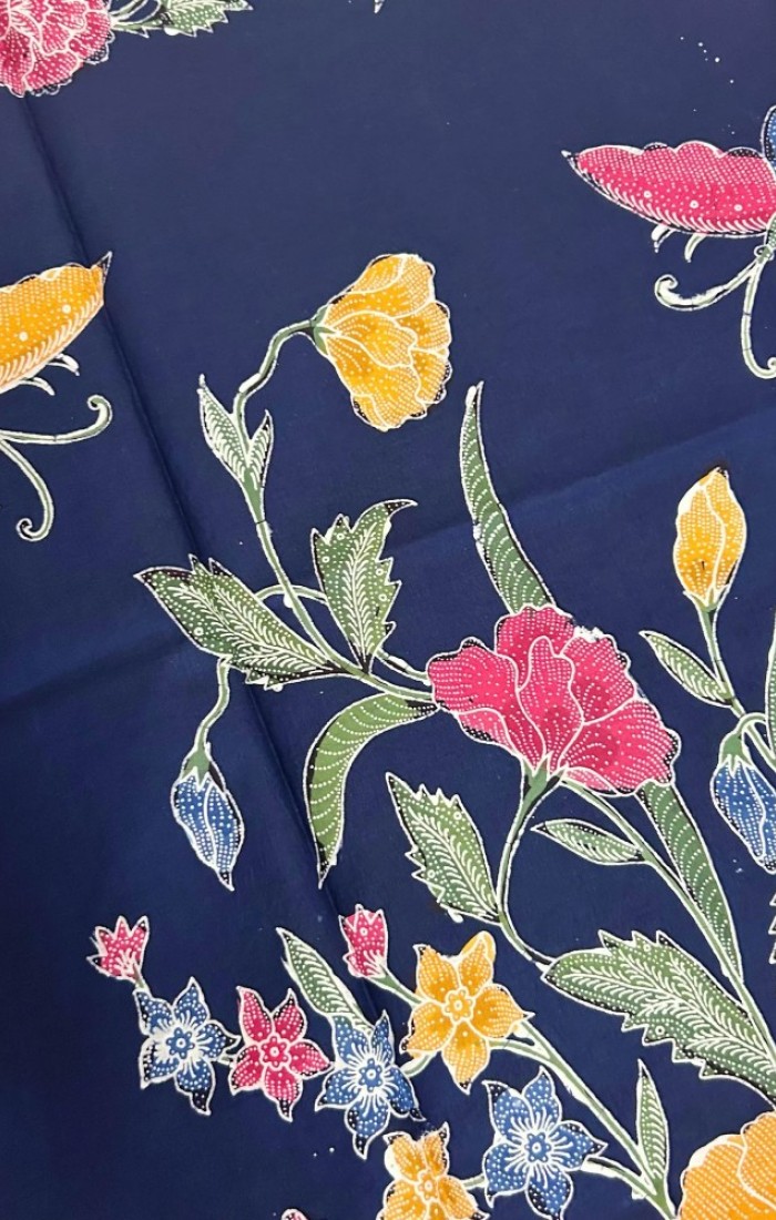Butterflies among the Flowers Stalks Classic - Navy