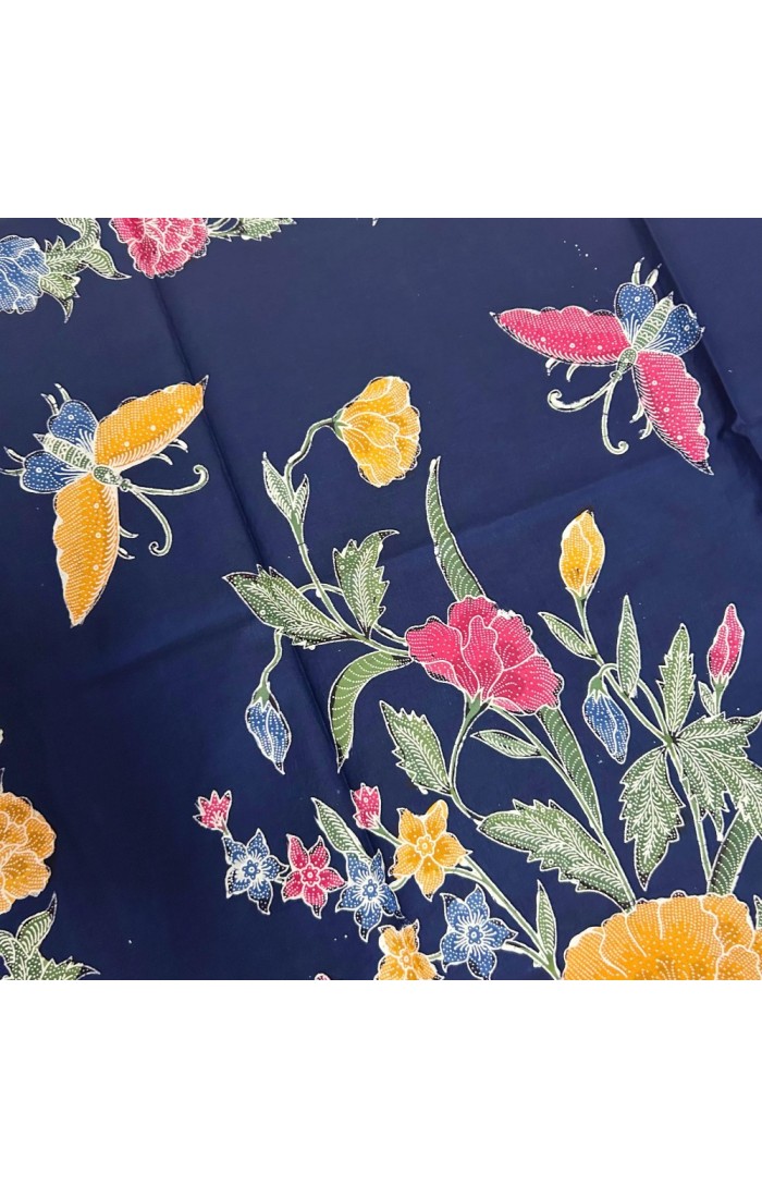 Butterflies among the Flowers Stalks Classic - Navy