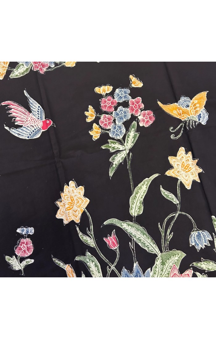 Bird & Butterfly among the Flowers Stalks Classic - Black
