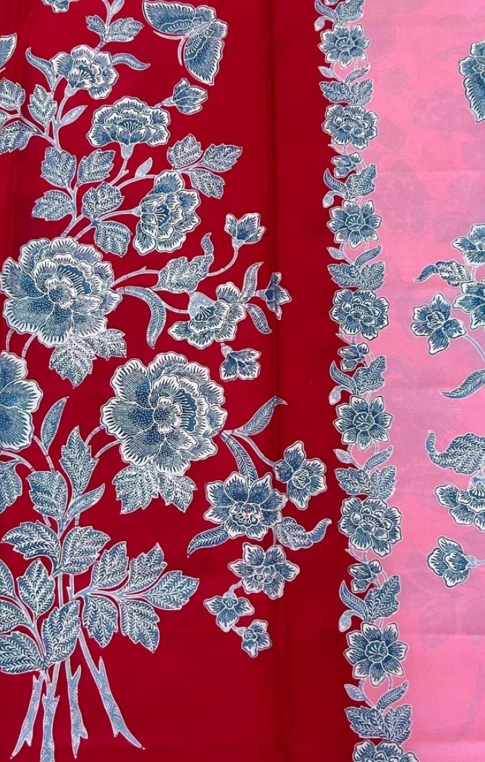 Classic Stalks of Flowers Red Pink Dual-Tone