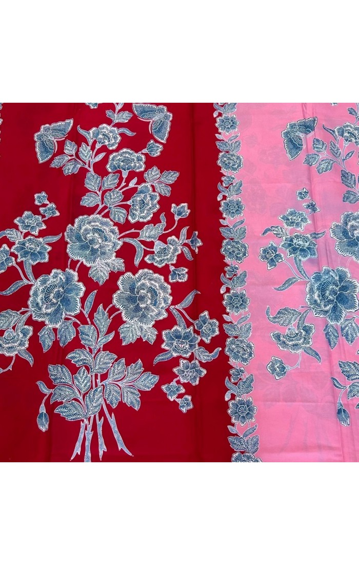 Classic Stalks of Flowers Red Pink Dual-Tone
