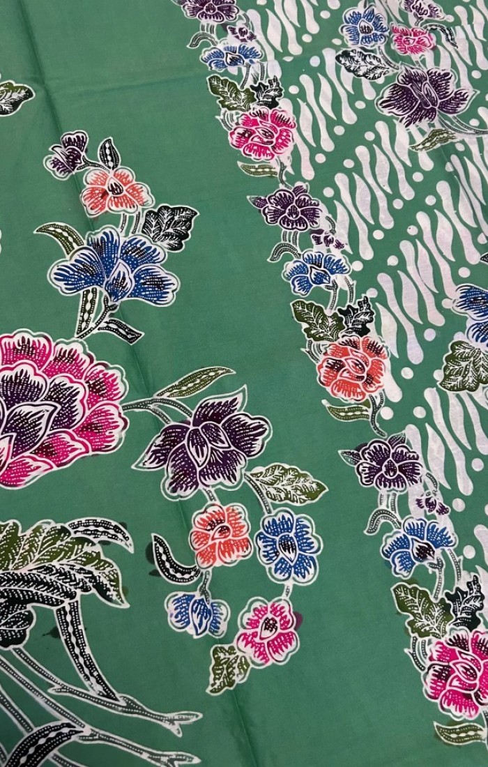 Stalks of Flowers with Parang motif Seafoam - Green