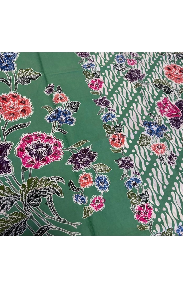 Stalks of Flowers with Parang motif Seafoam - Green