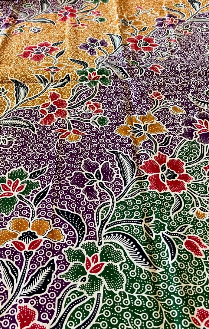Colourful Wave of Flowers Batik 721 - Purple