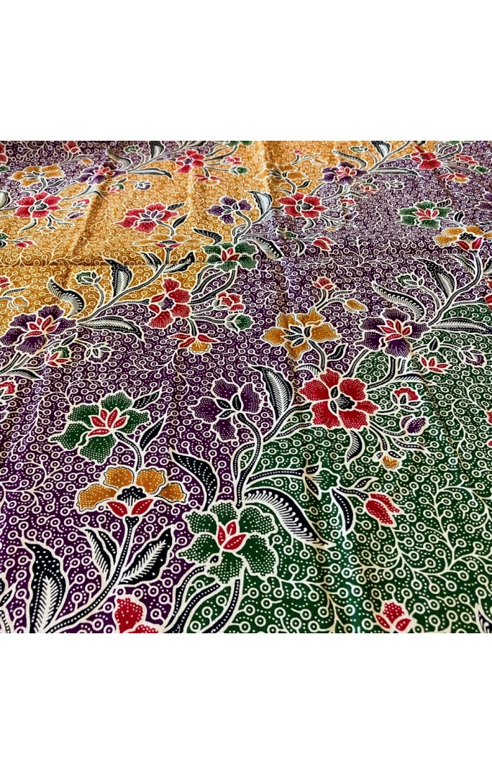 Colourful Wave of Flowers Batik 721 - Purple