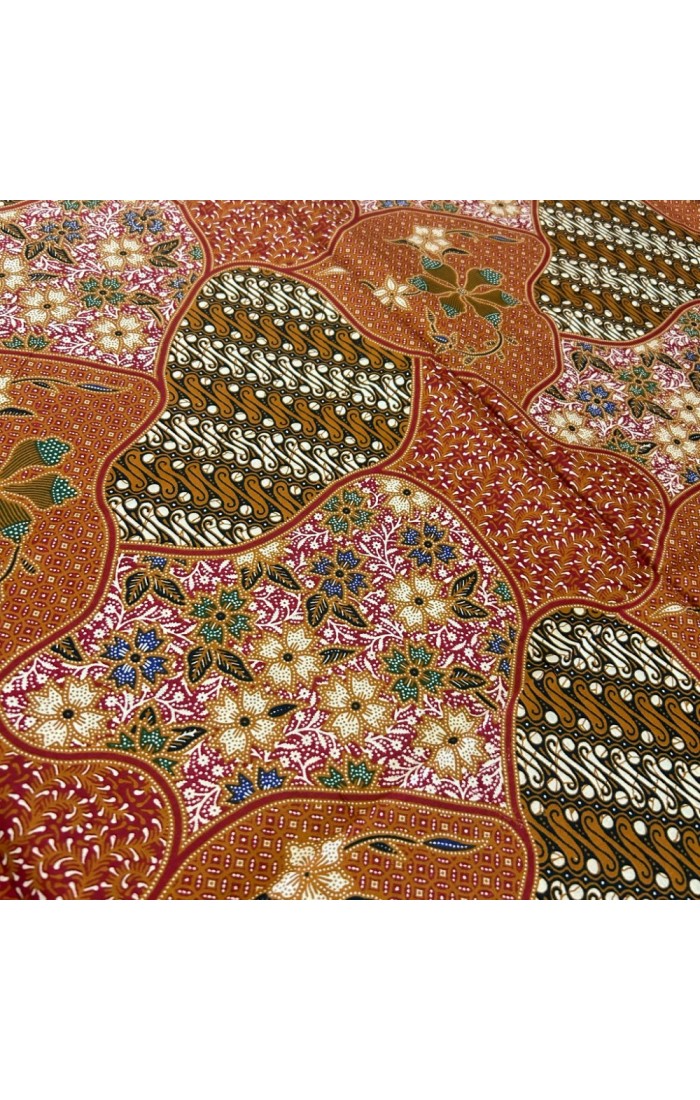 Traditional Padi Field Motif Batik - Red